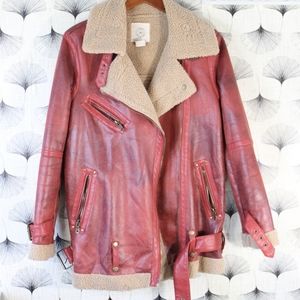 Urban Outfitters Faux Leather Shearling Jacket